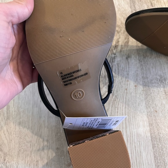 SALE ‼️ A New Day Black Two Strap Snakeskin Chunky Heel Sandals - Picture 7 of 7